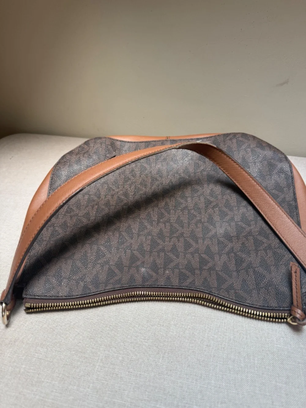 Michael Kors Large Eden Brown Hobo Shoulder Bag Purse